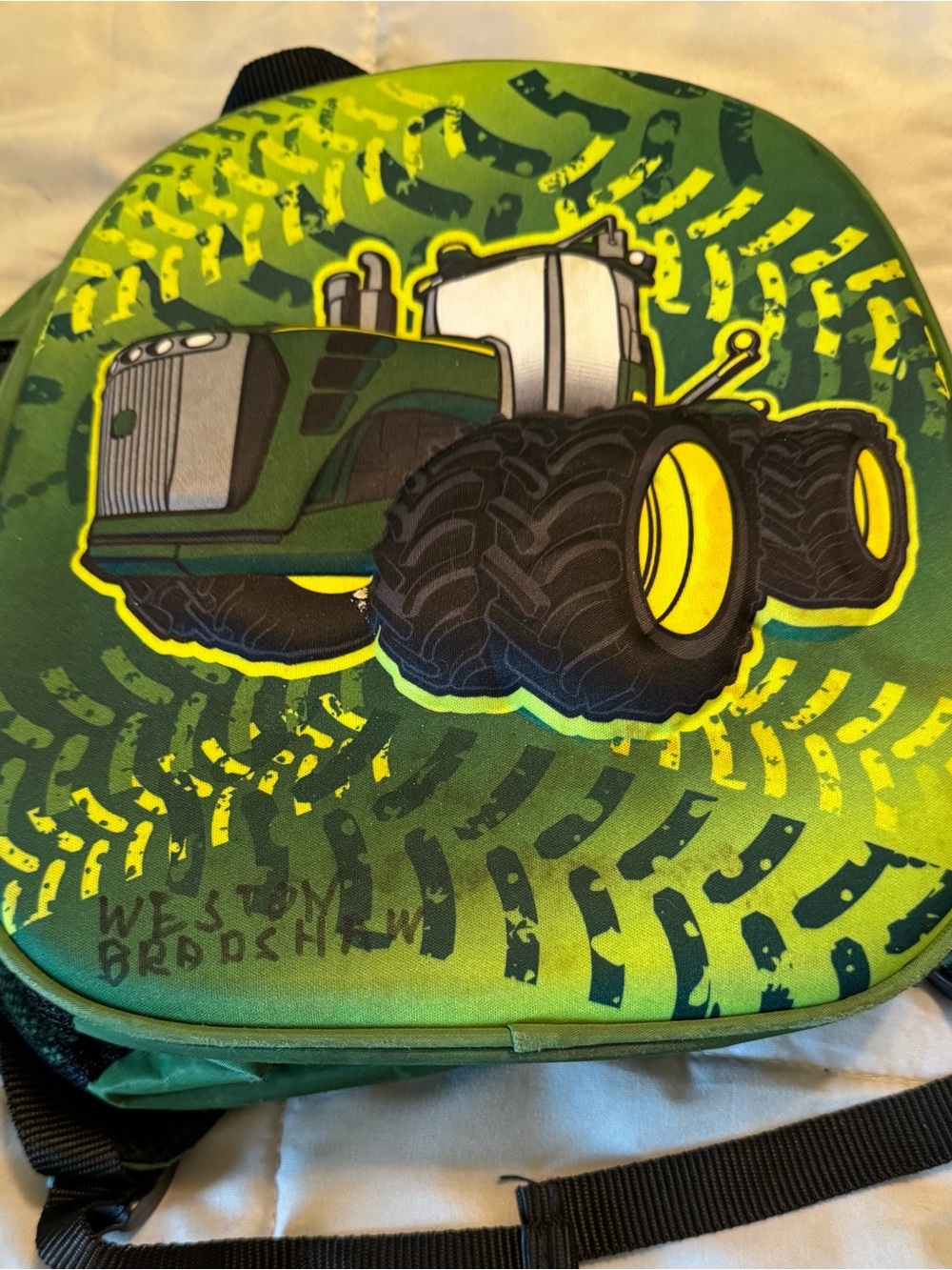John Deere Green and Yellow Kids Tractor Backpack
